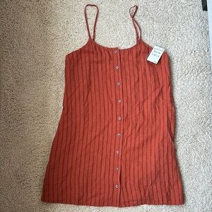 NORDSTROM Women's Striped Button-Down Top - Rust